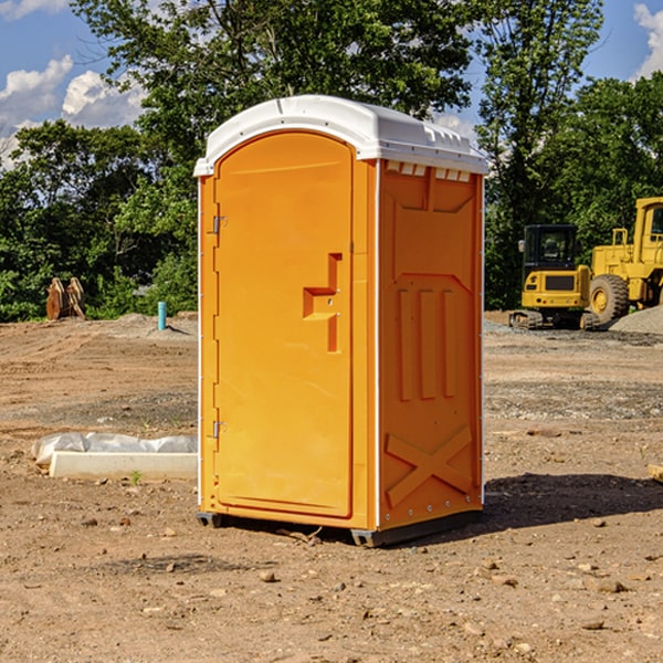 how often are the portable restrooms cleaned and serviced during a rental period in Hermantown